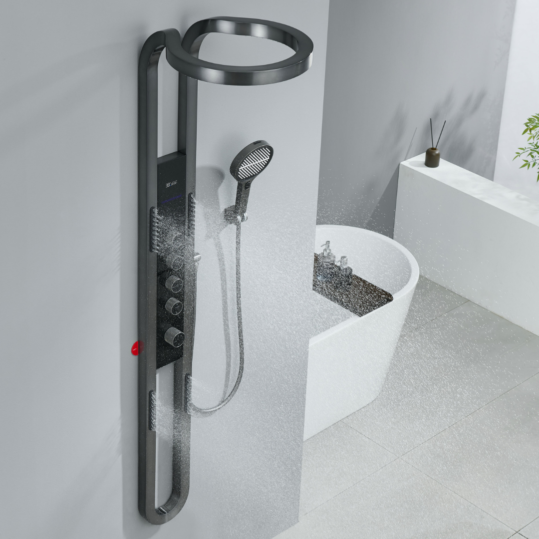 Thermostatisch Douchepaneel Marcelo – Digitale Display - Gunmetal Grey