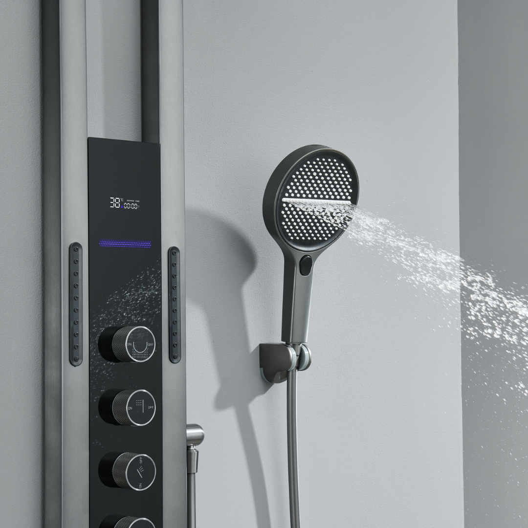Thermostatisch Douchepaneel Marcelo – Digitale Display - Gunmetal Grey