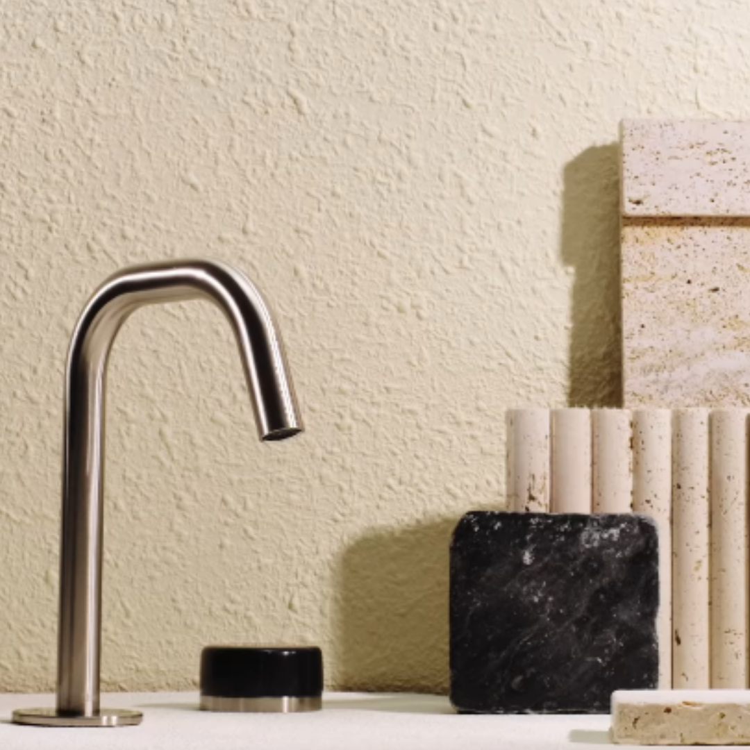 Inbouw mengkraan – Sorrento – Marquina Black – Brushed gold