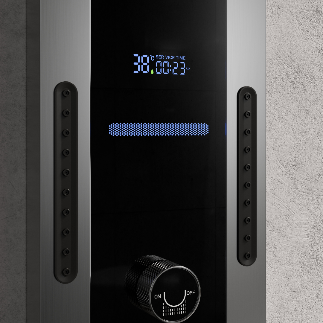 Thermostatisch Douchepaneel Marcelo – Digitale Display - Gunmetal Grey