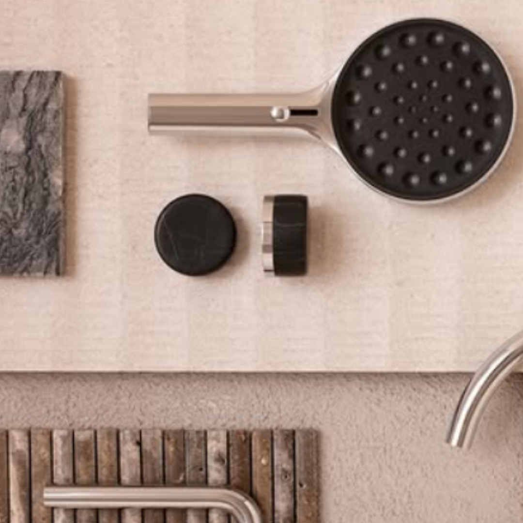 Inbouw mengkraan – Sorrento – Marquina Black – Brushed gold