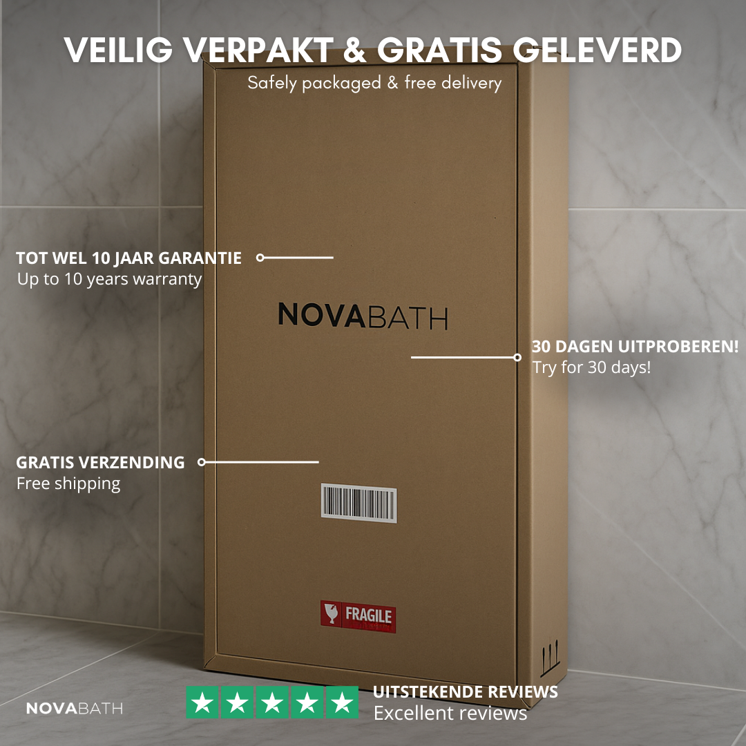 5-in-1 Thermostatische Inbouw Regendoucheset Valerie – Bluetooth & Speakers – LED Verlichting – Massagejets - Brushed nickel
