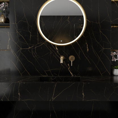 Inbouw wastafelkraan Angelica - Geborsteld goud - 23 × 20.5 × 10 cm