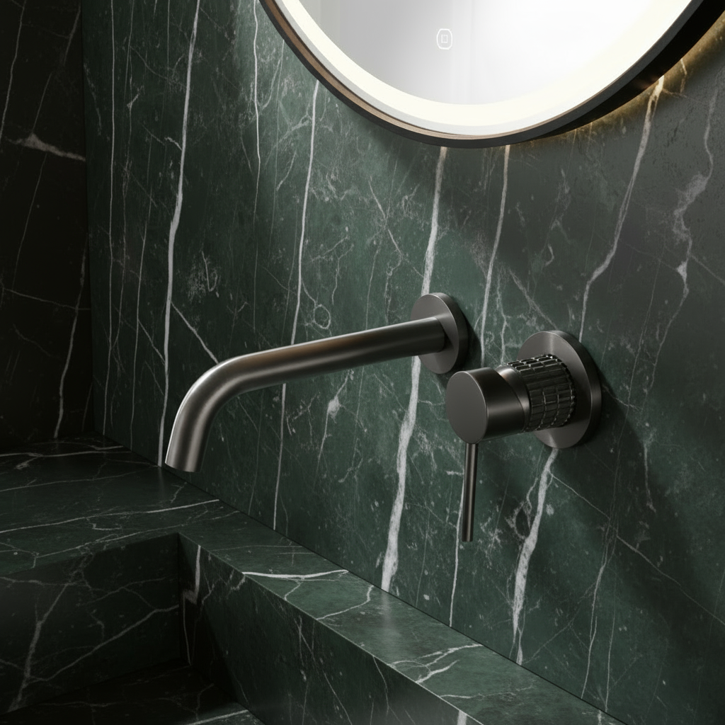 Inbouw wastafelkraan Angelica - Gunmetal grey - 23 × 20.5 × 10 cm