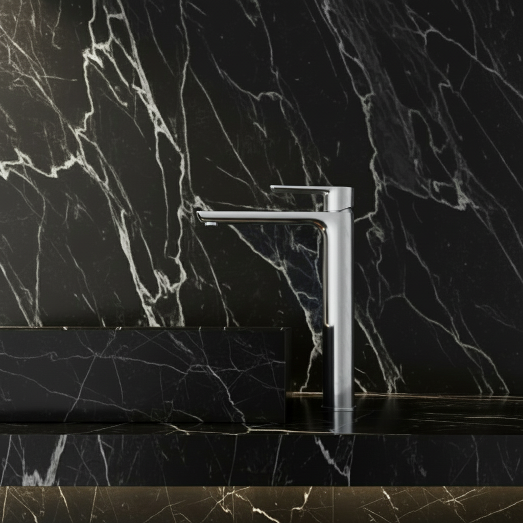 Hoge wastafelkraan  – Silvio – Chroom - 31,5 × 19 × 4,5 cm