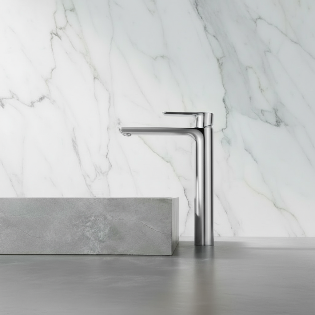 Hoge wastafelkraan  – Silvio – Chroom - 31,5 × 19 × 4,5 cm