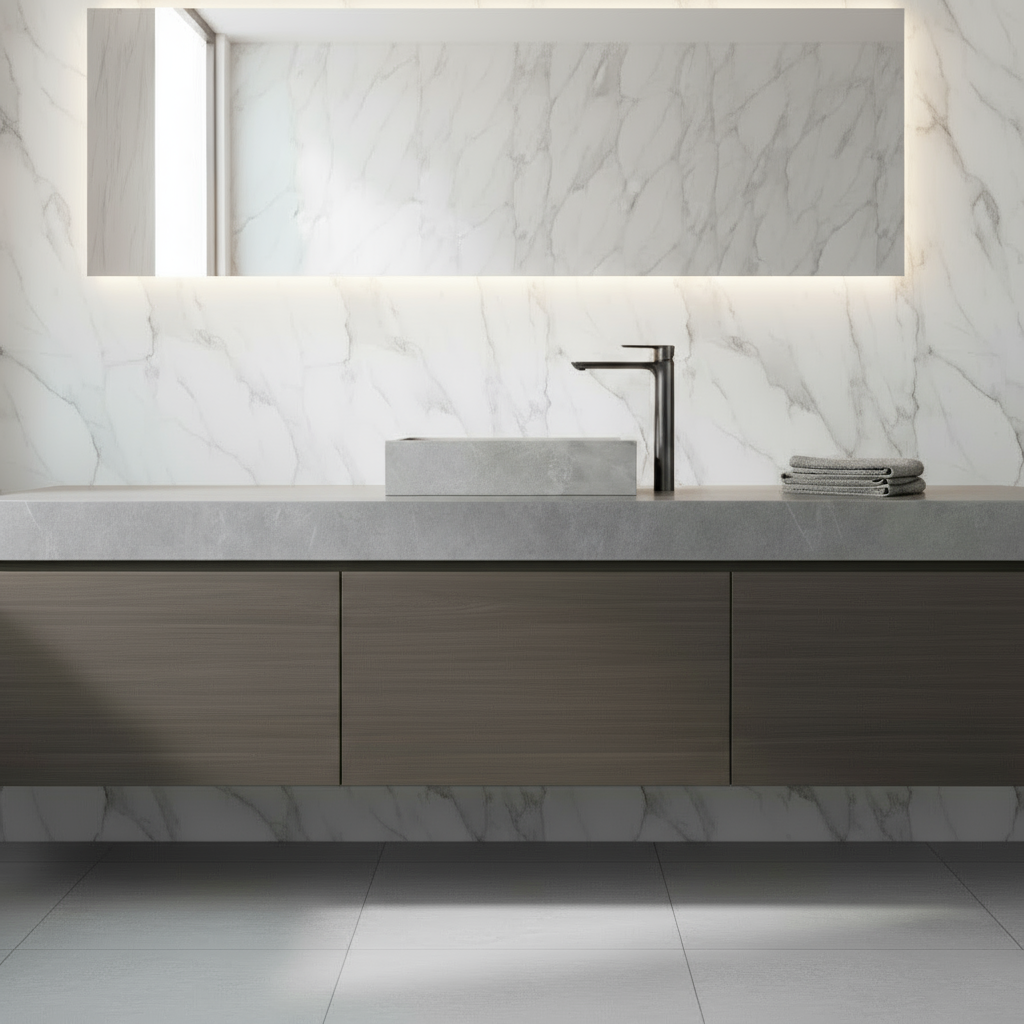 Hoge wastafelkraan  – Silvio – Gunmetal grey - 31,5 × 19 × 4,5 cm