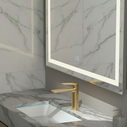 Opbouw wastafelkraan Diego  – Geborsteld goud - 15 × 13,7 × 4,4 cm