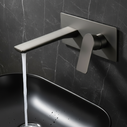 Inbouw wastafelkraan Silvio – Gunmetal grey - 25 × 10 × 20 cm