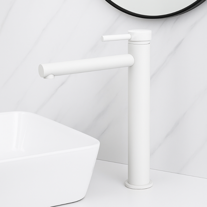 Hoge wastafelkraan Taylor - Mat wit - 30.5 × 5.5 × 18 cm