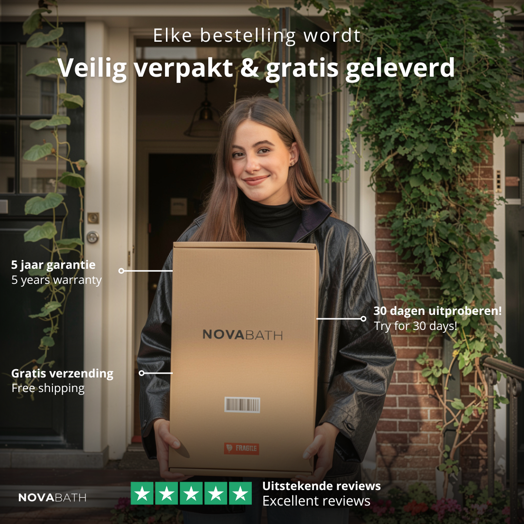 Thermostatisch Douchepaneel Marcelo – Digitale Display - Mat zwart - 182 × 40 × 52 cm