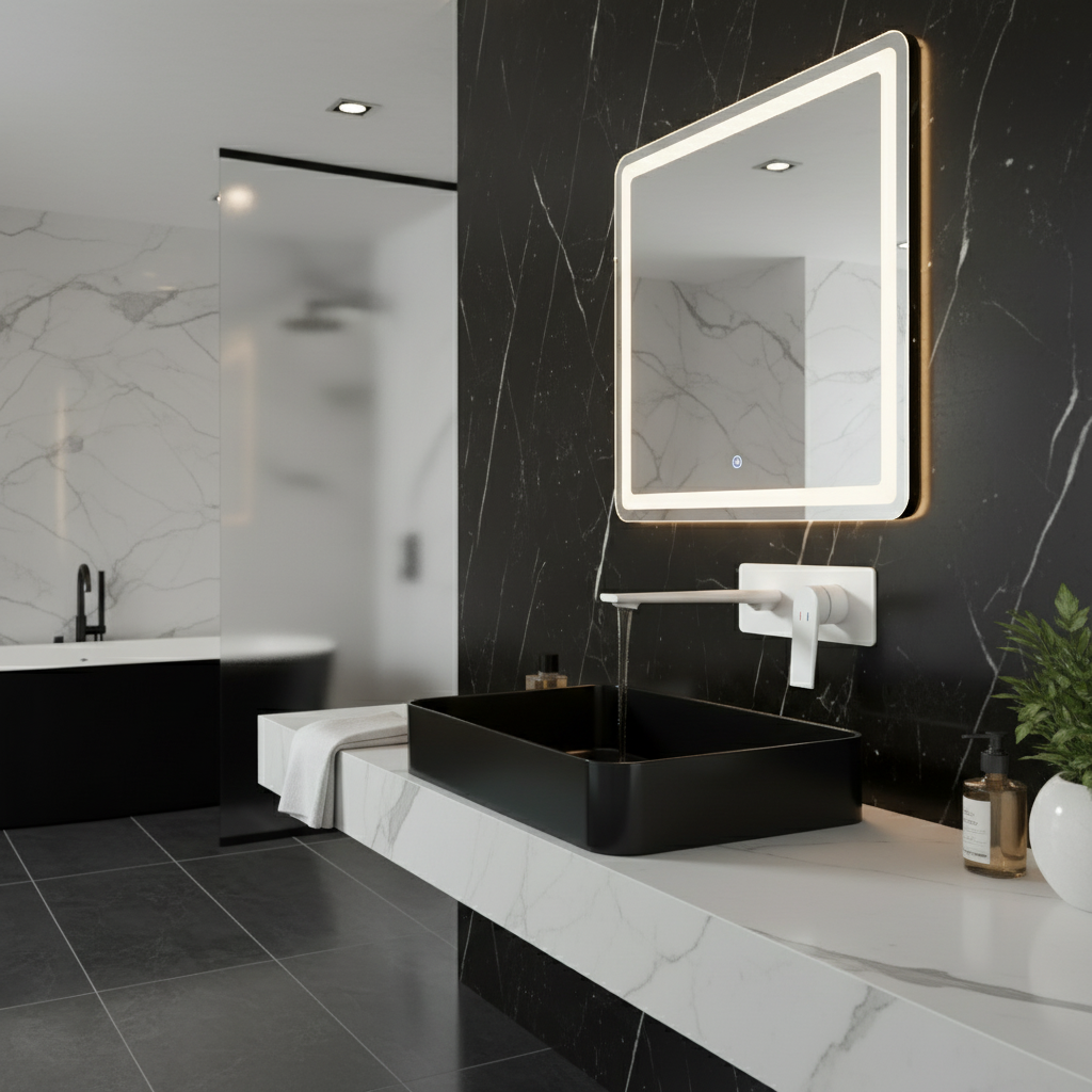 Inbouw wastafelkraan Diego  – Mat wit - 22,5 × 11 × 20 cm