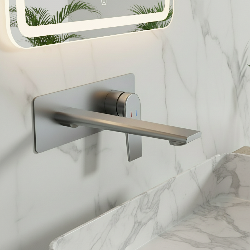 Inbouw wastafelkraan Diego  – Gunmetal grey - 22,5 × 11 × 20 cm