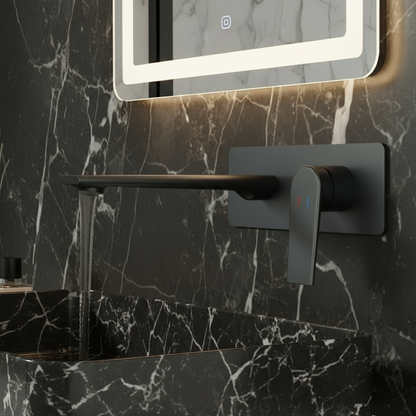 Inbouw wastafelkraan Diego  – Mat zwart - 22,5 × 11 × 20 cm