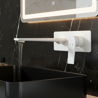 Inbouw wastafelkraan Diego  – Mat wit - 22,5 × 11 × 20 cm