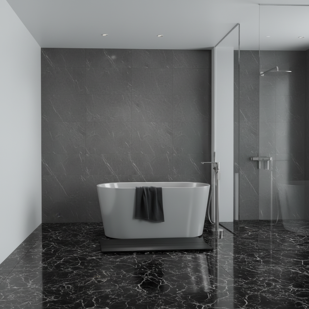 Vrijstaande badkraan Emilia - Gunmetal grey - 88 × 22 × 16 cm