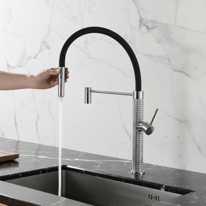 Semi-professionele Keukenkraan Angelica – Uittrekbare Uitloop – Chroom- 52.9 × 24.9 × 5.5 cm