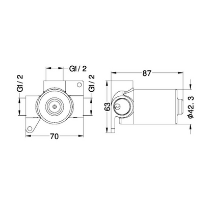 Inbouw mengkraan - Portofino – 60MM - 1-Gats - Brushed bronze