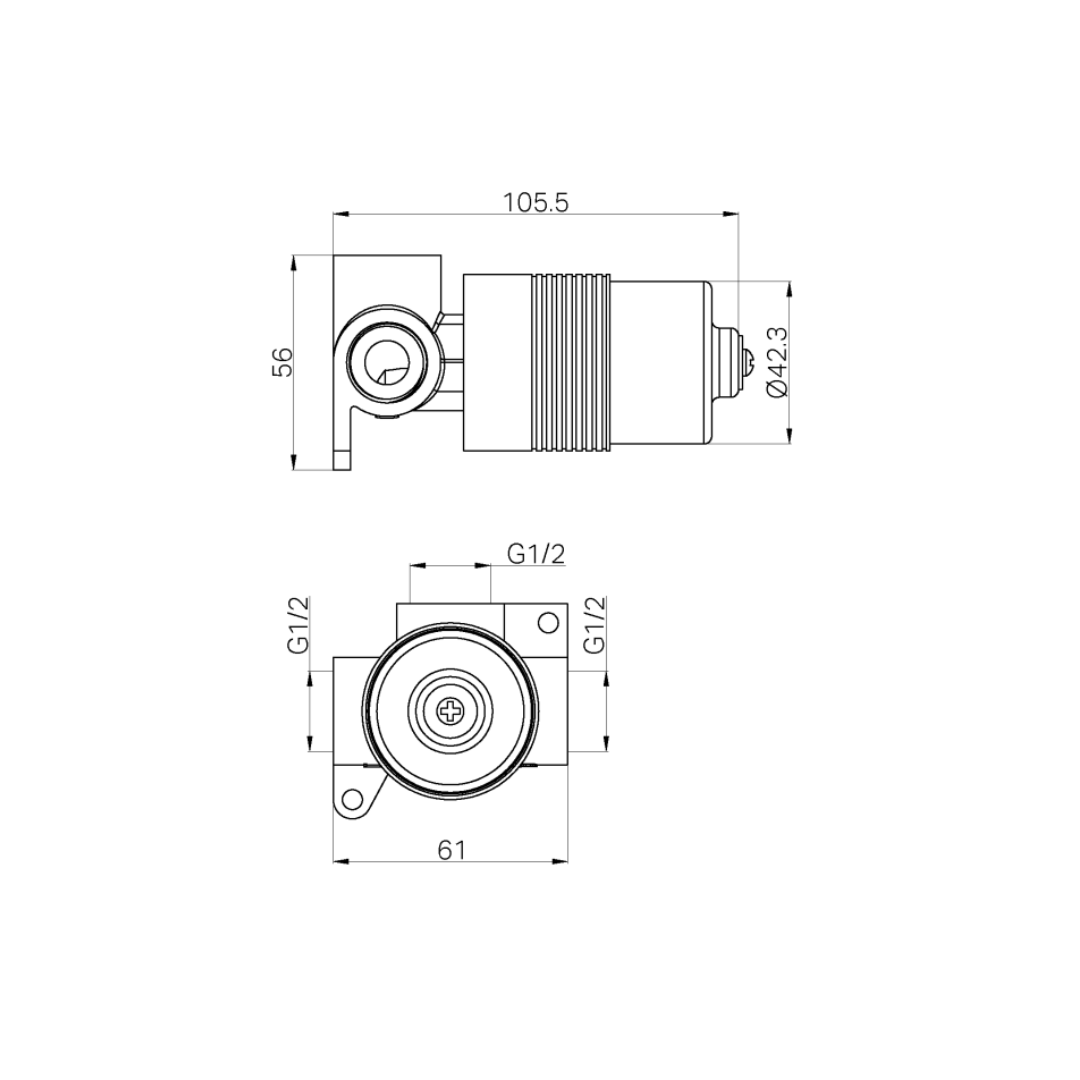 Inbouw mengkraan - Portofino – 80MM - 1-Gats - Brushed bronze