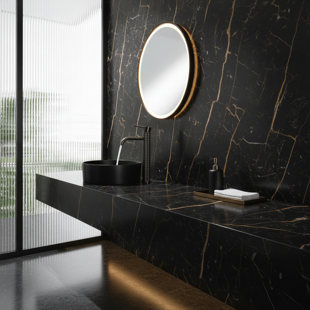 Hoge wastafelkraan Angelica - Gunmetal grey - 30,5 × 5,5 × 19 cm