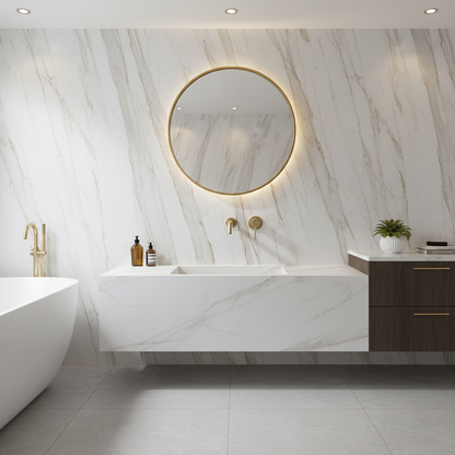 Inbouw wastafelkraan Angelica - Geborsteld goud - 23 × 20.5 × 10 cm