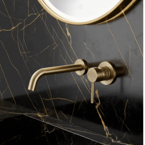 Inbouw wastafelkraan Angelica - Geborsteld goud - 23 × 20.5 × 10 cm