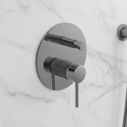 Inbouw Regendoucheset Angelica – Staafhanddouche – Gunmetal grey