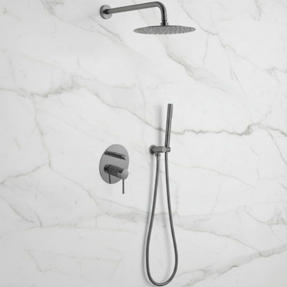 Inbouw Regendoucheset Angelica – Staafhanddouche – Gunmetal grey