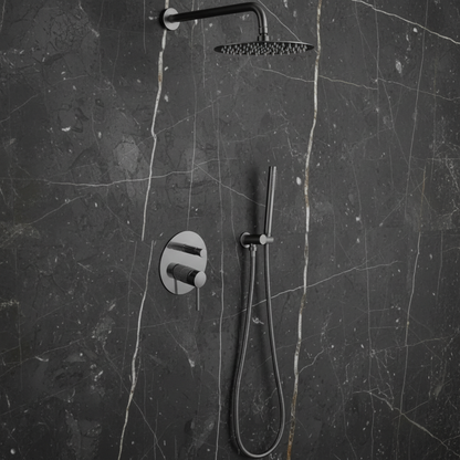 Inbouw Regendoucheset Angelica – Staafhanddouche – Gunmetal grey