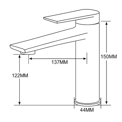 Opbouw wastafelkraan Diego  – Geborsteld goud - 15 × 13,7 × 4,4 cm