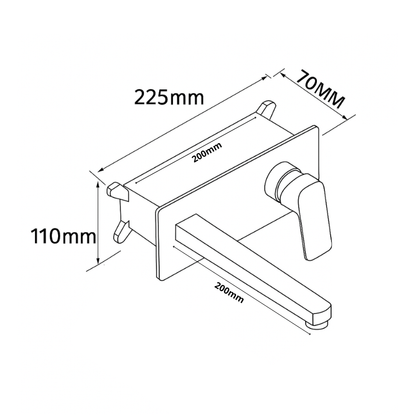Inbouw wastafelkraan Diego  – Gunmetal grey - 22,5 × 11 × 20 cm