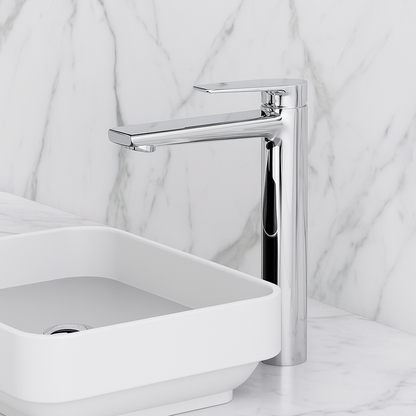 Hoge wastafelkraan Diego  – Chroom- 27,5 × 16,6 × 22,3 cm