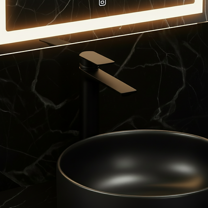 Hoge wastafelkraan Diego  – Mat zwart - 27,5 × 16,6 × 22,3 cm