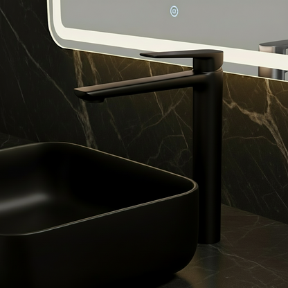 Hoge wastafelkraan Diego  – Mat zwart - 27,5 × 16,6 × 22,3 cm