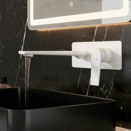 Inbouw wastafelkraan Diego  – Mat wit - 22,5 × 11 × 20 cm