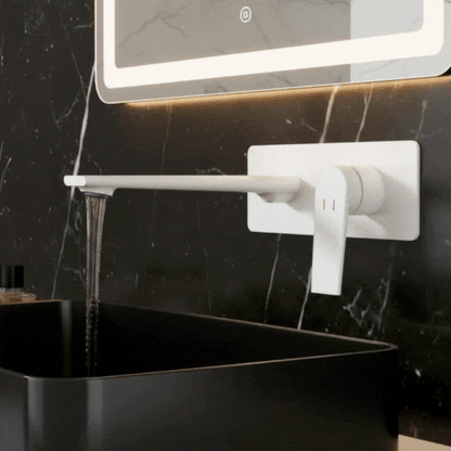 Inbouw wastafelkraan Diego  – Mat wit - 22,5 × 11 × 20 cm