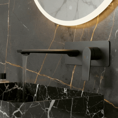 Inbouw wastafelkraan Diego  – Mat zwart - 22,5 × 11 × 20 cm