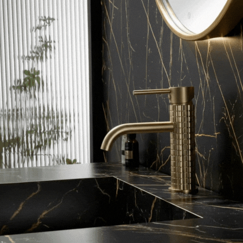 Opbouw wastafelkraan Angelica - Geborsteld goud - 15.9 × 12.2 × 5.5 cm