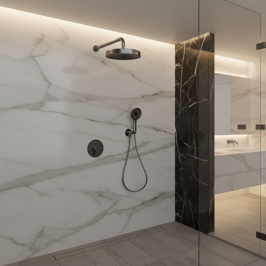 Inbouw Regendoucheset Amalia - Gunmetal grey