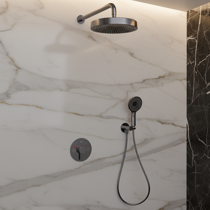 Inbouw Regendoucheset Amalia - Gunmetal grey