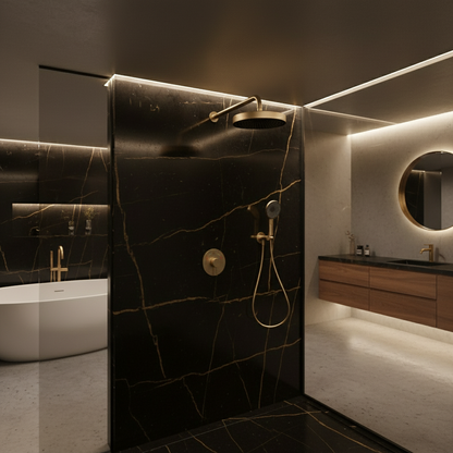 Inbouw Regendoucheset Amalia - Geborsteld goud