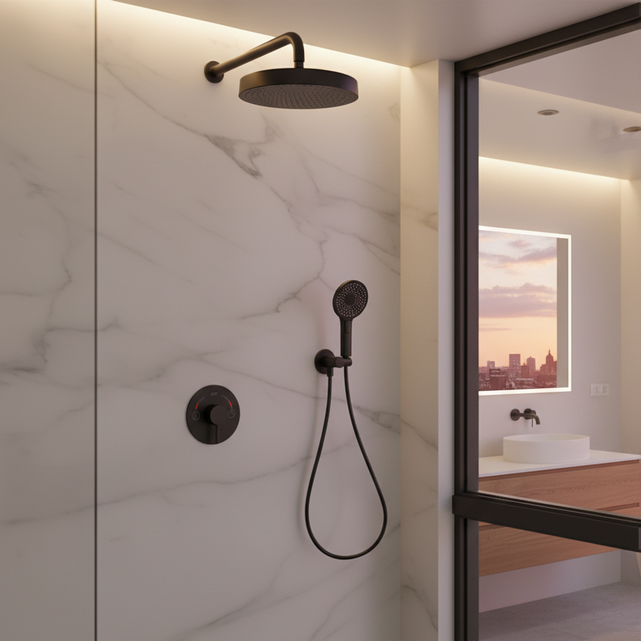 Inbouw Regendoucheset Amalia - Mat zwart