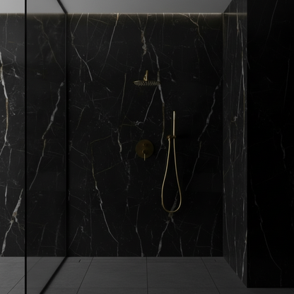 Inbouw Regendoucheset Angelica – Staafhanddouche – Geborsteld goud