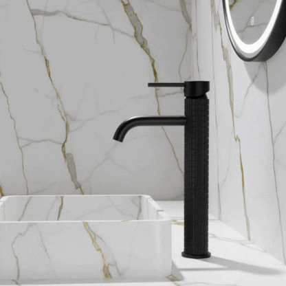 Hoge wastafelkraan Angelica - Mat zwart - 30,5 × 5,5 × 19 cm