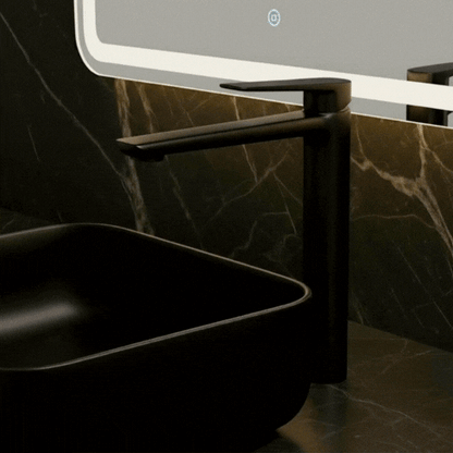 Hoge wastafelkraan Diego  – Mat zwart - 27,5 × 16,6 × 22,3 cm