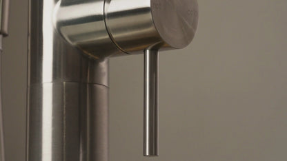 Buitendoucheset Capri – Met mengkraan – Regendouche & Staafhanddouche - Brushed nickel